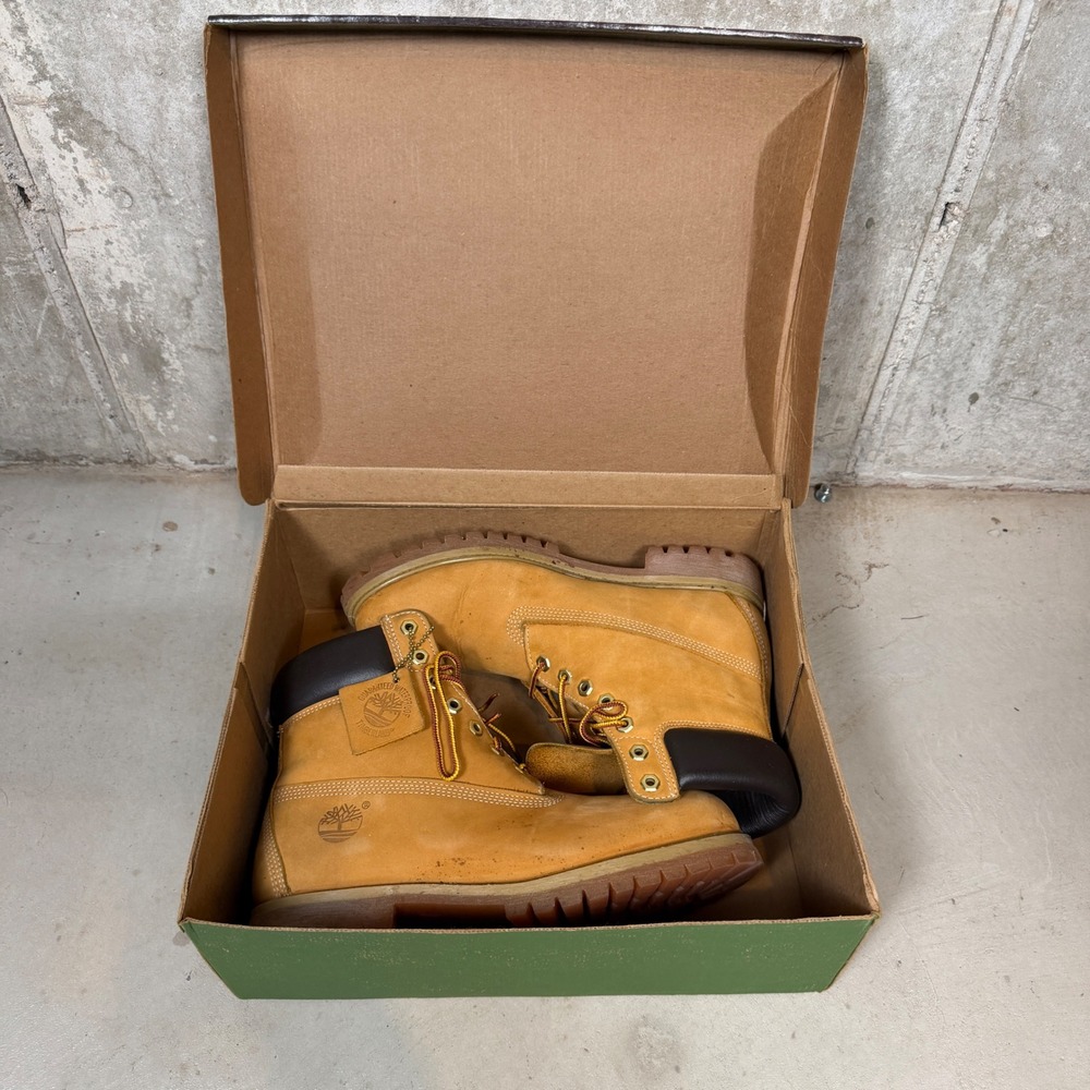Timberland Mens 6 Inch Premium Waterproof Boots Wheat Nubuck Box Size 9.5 M